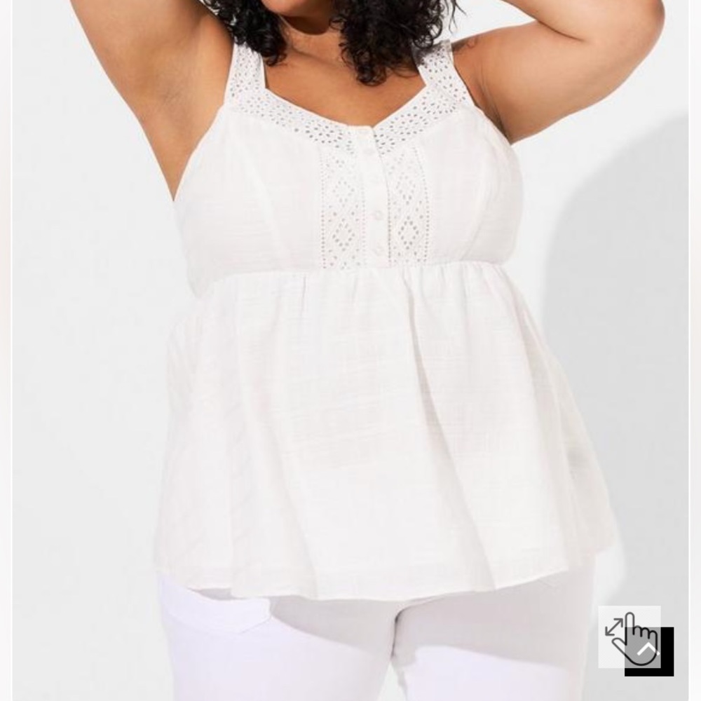 Torrid white babydoll shirt size 2X